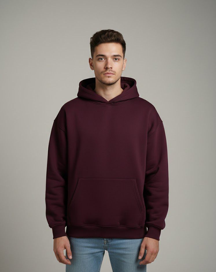 Burgendy Basic Oversized Hoodie