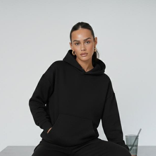 Black Basic Oversized Hoodie