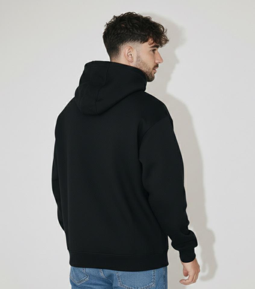 Black Basic Oversized Hoodie