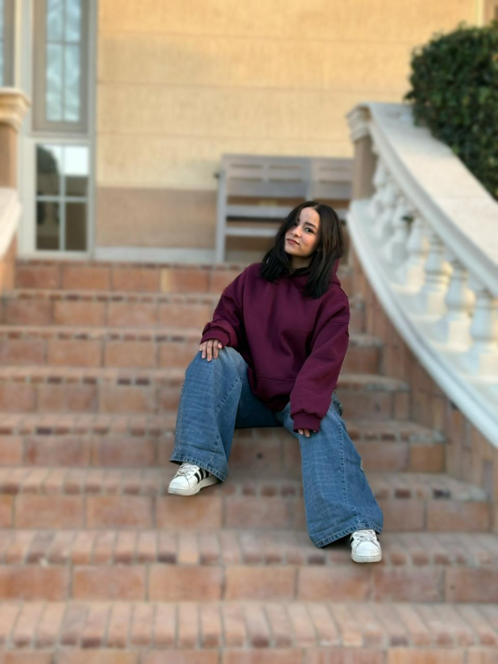 Burgundy Basic Oversized Hoodie