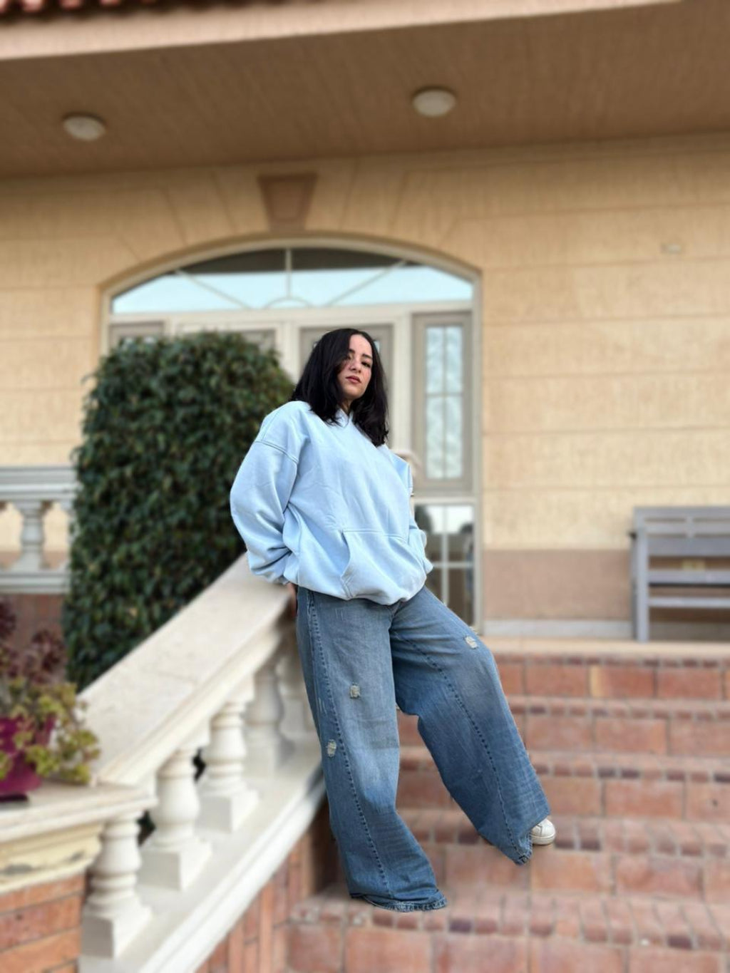 Baby blue Basic Oversized Hoodie
