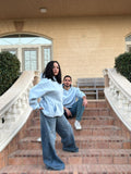 Baby blue Basic Oversized Hoodie