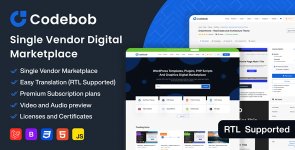 Codebob - Single-Vendor Digital Marketplace (SAAS Ready)