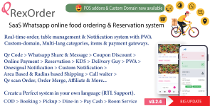 QrexOrder - SaaS QR Multiple Restaurants / WhatsApp Online ordering / Reservation system